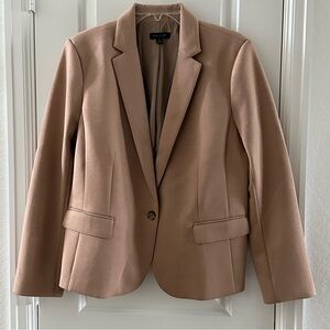 Ann Taylor Womens Blazer Jacket Size 14 Beige Polyester